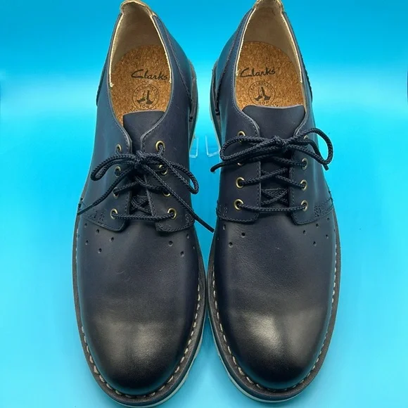 Clarks | Shoes | Mens Clarks Lace Up Blue Leather Shoes Size  display picture 1